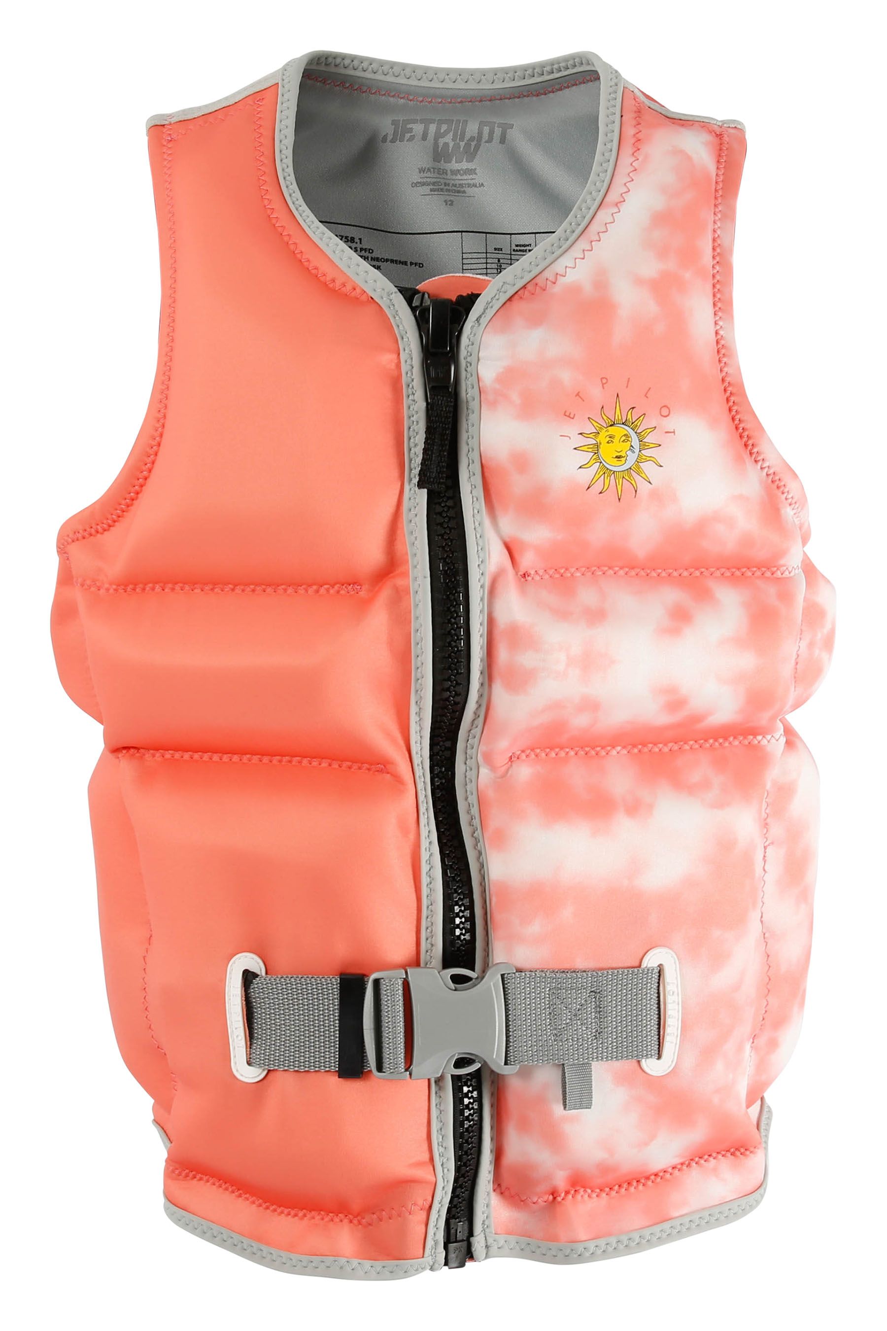 JETPILOT X1 GIRLS YOUTH NEO VEST - PEACH