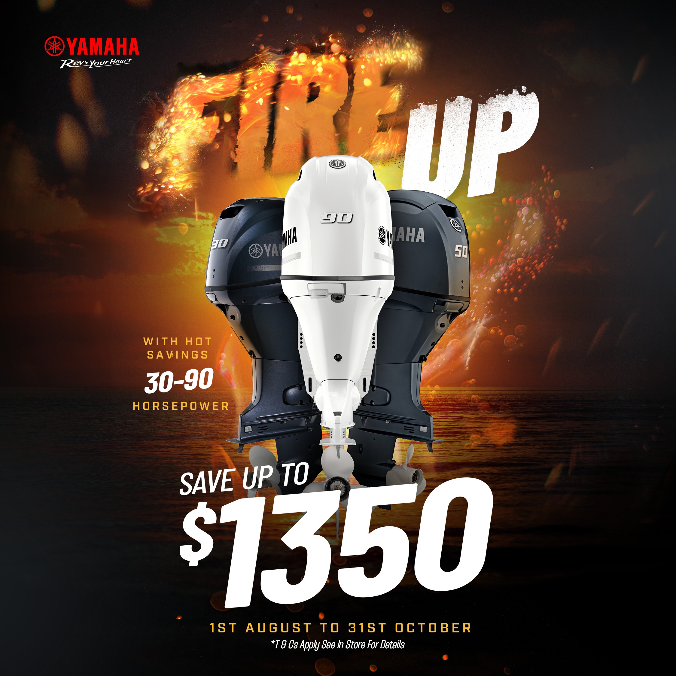 Fire Up and Save: Get $15 Off Per Horsepower on Yamaha 30–90HP Outboards 