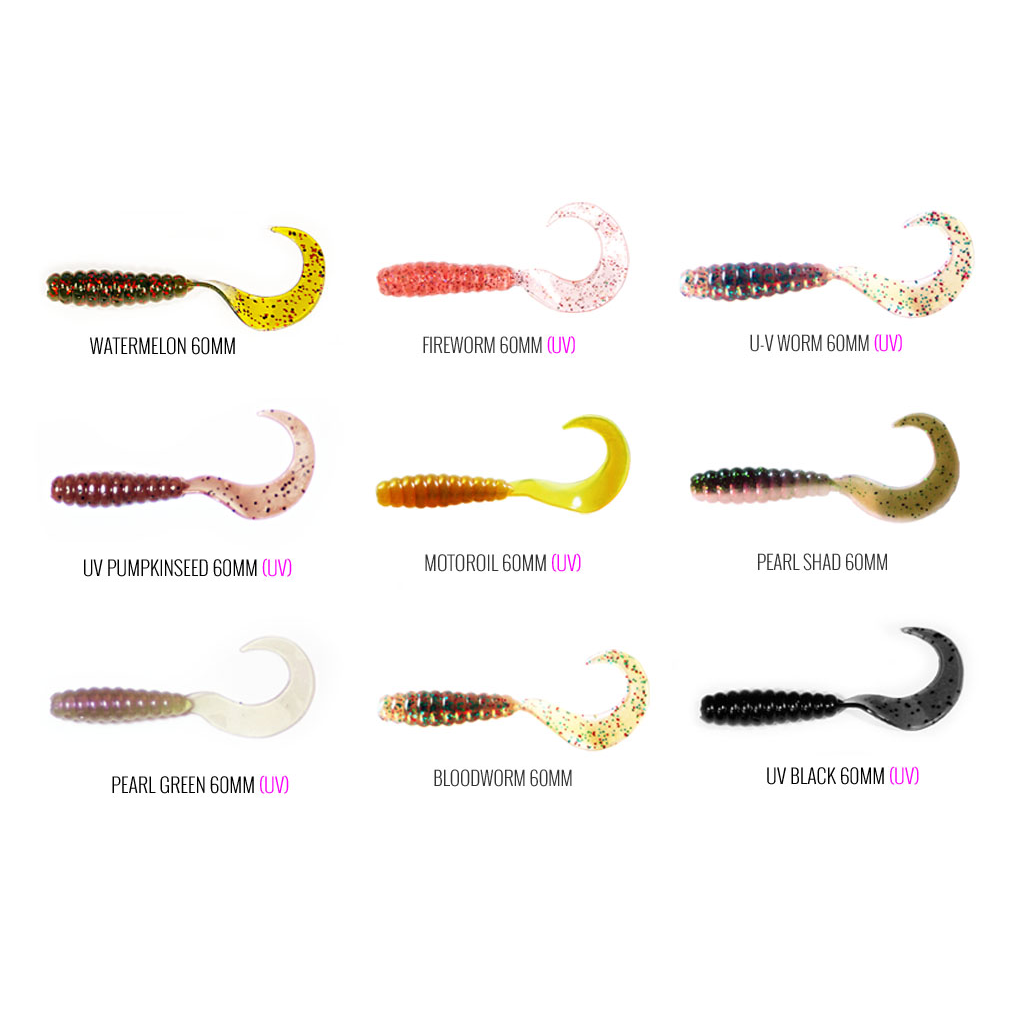 PRO LURE 60MM GRUBTAIL - FIREWORM UV