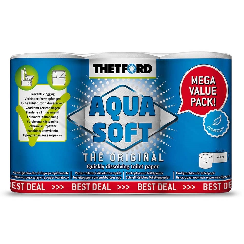 THETFORD - AQUA SOFT - 6 Pack Toilet Paper