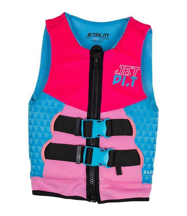  JETPILOT THE CAUSE F/E KIDS NEO VEST - PINK  - 8-10