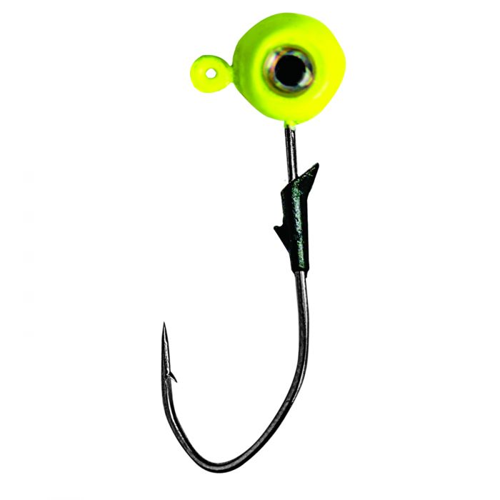 EAGLE CLAW LAZER SHARP EAGLE EYE JIGHEAD 5PK 1/4OZ - CHARTREUSE